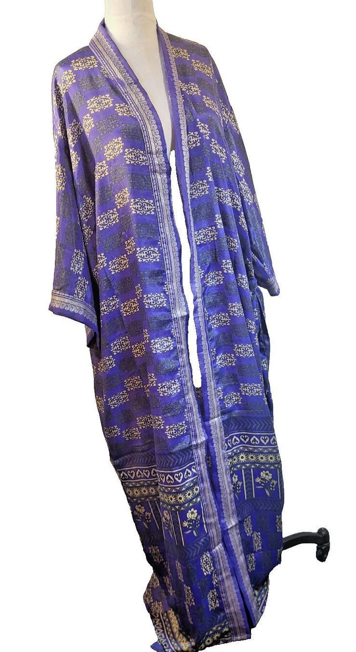 Gorgeous Silk Robe Made From Recycled Saris Kimono Style One Size
